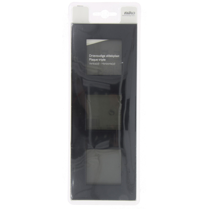 Plaque Intense Triple Horizontale Noir Mat NIKO – Élégance | NIKO

