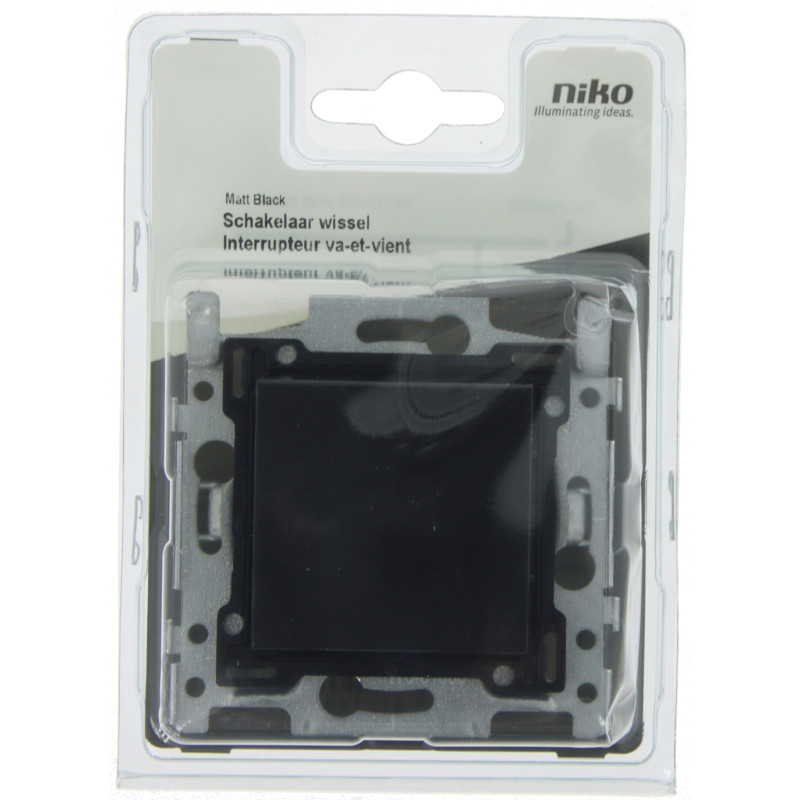 Interrupteur va-et-vient Intense Noir Mat – Design & Fiabilité | NIKO