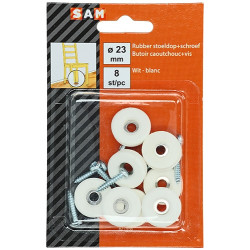 Patin glisseur à visser blanc Ø 23 mm – Lot de 8 pièces | SAM Patin glisseur à visser blanc Ø 23 mm – Lot de 8 pièces | SAM