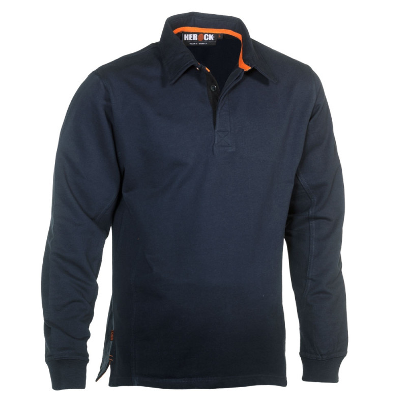 Polo à manches longues Troja bleu marine M HEROCK