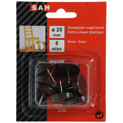 Patin PVC à clouer brun Ø 25mm – Lot de 8 pièces | SAM Patin PVC à clouer brun Ø 25mm – Lot de 8 pièces | SAM