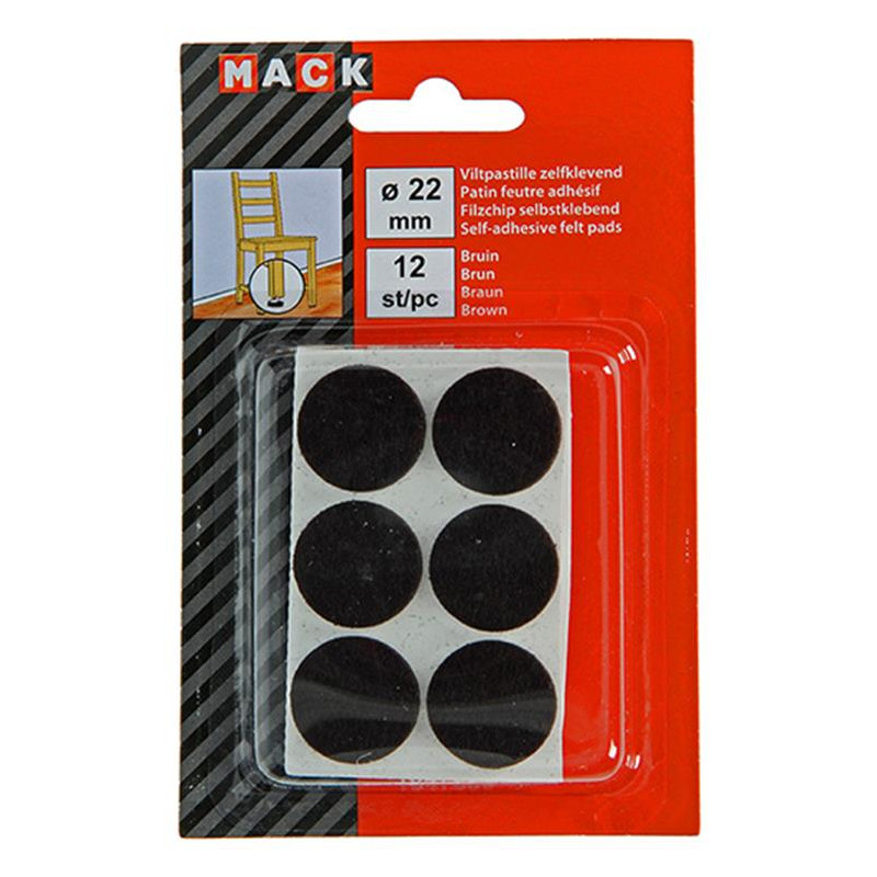 Patin feutre adhésif brun 22mm – Protège vos sols | SAM Patin feutre adhésif brun 22mm – Protège vos sols | SAM