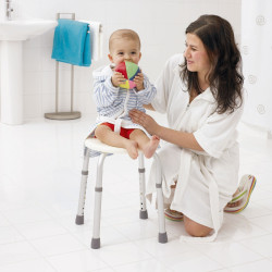 Tabouret salle de bains rond blanc SANIMAR – Confort | SANIMAR

