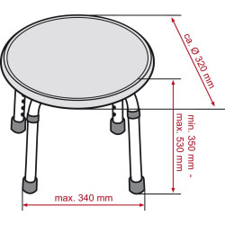 Tabouret salle de bains rond blanc SANIMAR – Confort | SANIMAR

