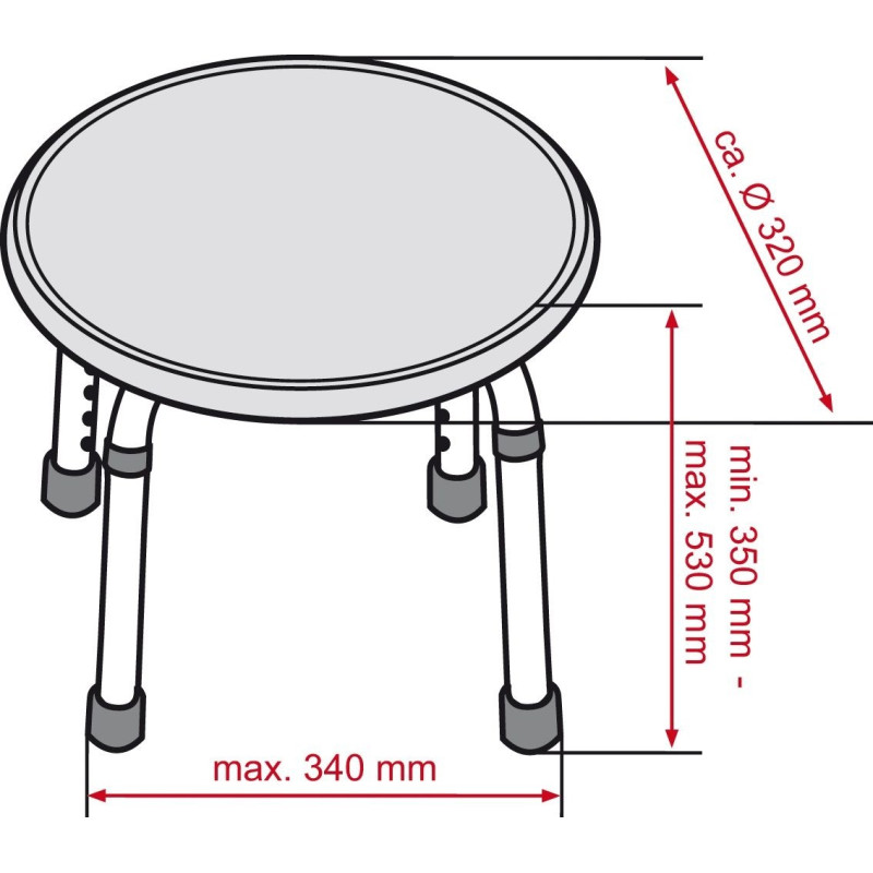 Tabouret salle de bains rond blanc SANIMAR – Confort | SANIMAR

