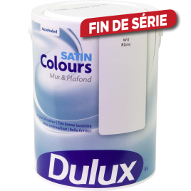 Peinture Colours Mur & Plafond blanche satinée 5 L DULUX