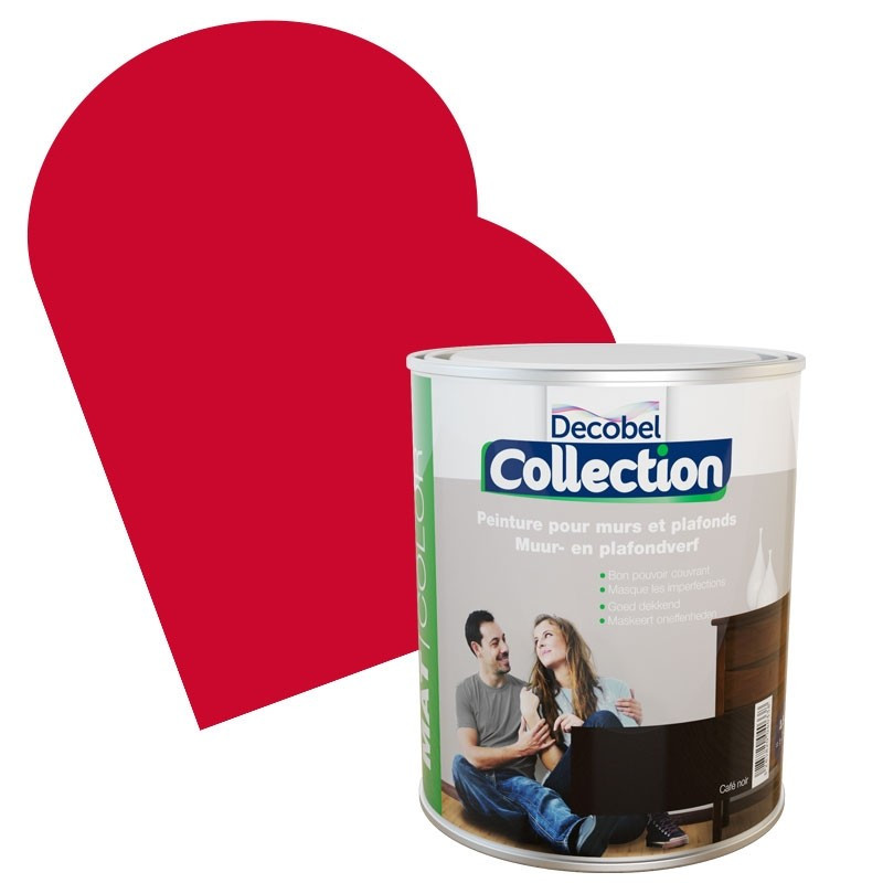 Peinture Mur & Plafond Collection framboise mate 2,5 L DECOBEL