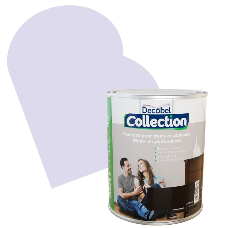 Peinture Mur & Plafond Collection liqueur violette mate 2,5 L DECOBEL