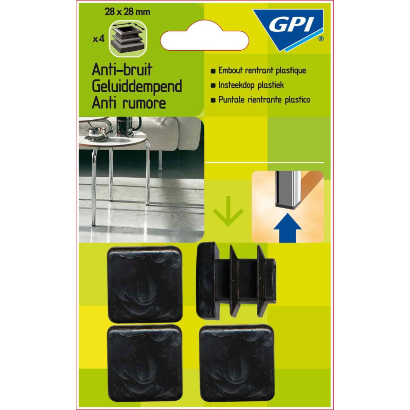 Embout Pied 28x28mm (4 Pcs) – Protection Sol | GPI Embout Pied 28x28mm (4 Pcs) – Protection Sol | GPI