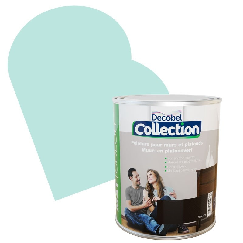 Peinture Mur & Plafond Collection vert dragée mate 2,5 L DECOBEL