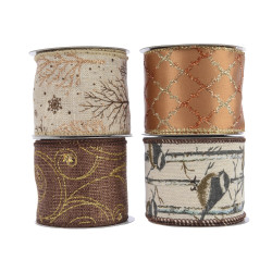 Ruban tissu cuivré 2,7m – Déco festive | DECORIS