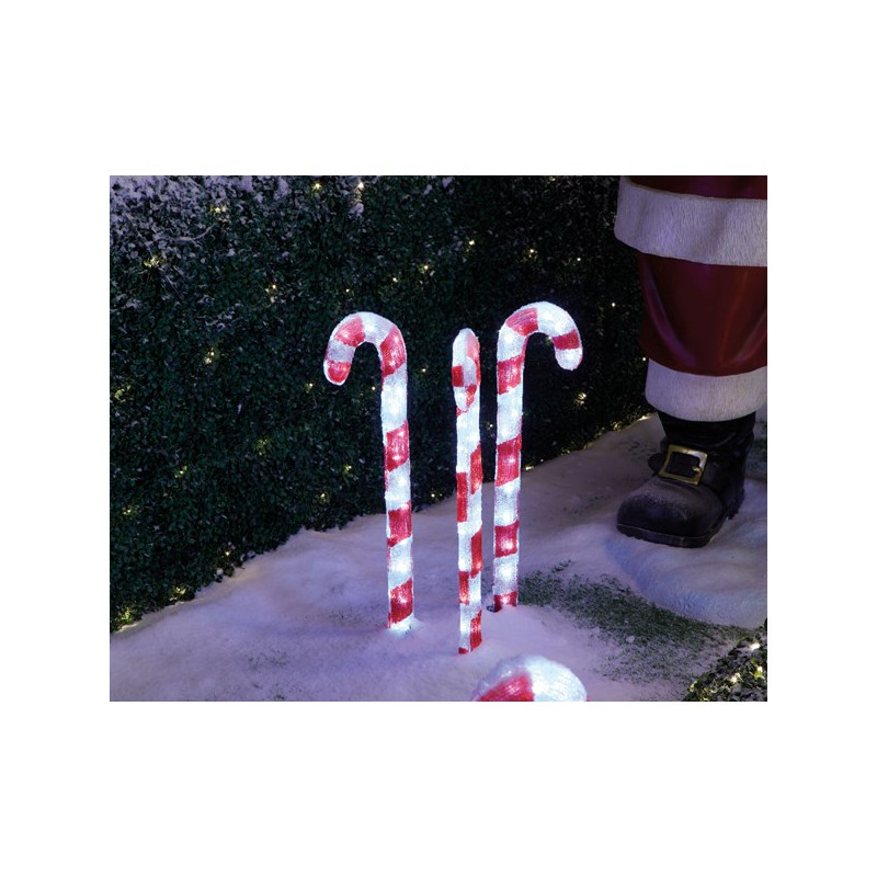 Sucre d'orge lumineux LED 61 cm 3 pièces