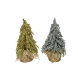 Sapin de Noël artificiel à paillettes 20 cm
