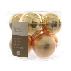Boule de Noël Verre Or Clair Ø7cm 8pcs – Décoration Festive