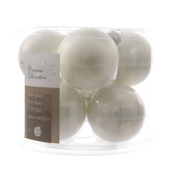 Boule de Noël Blanche Hiver Ø 7 cm 8 pièces – Déco Festive | DECORIS