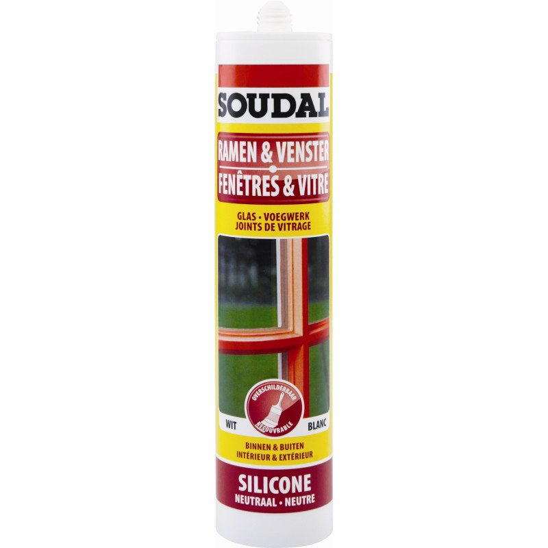 Silicone Fenêtres & Vitres 300 ml SOUDAL