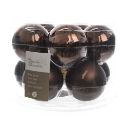Boule de Noël Verre Chocolat 6cm – Lot 10 Pièces | DECORIS
