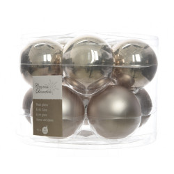 Boule de Noël Verre Lin Naturel – Déco Élégante | DECORIS
