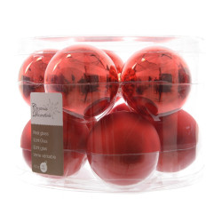 Boules de Noël Rouge Verre Ø 6cm – Lot 10 pièces | DECORIS