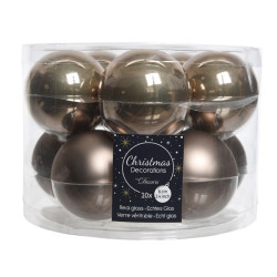 Boule de Noël Brun Cachemire Ø 6cm – Lot de 10 | DECORIS