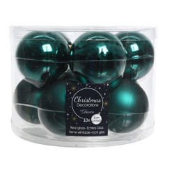 Boule de Noël Verre Vert Émeraude 6cm – Lot 10 Pièces | DECORIS


