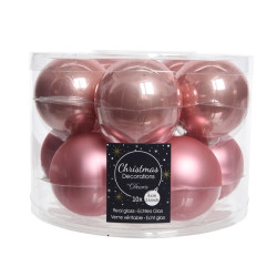 Boule de Noël Verre Rose Tendre 6cm – Lot de 10 | DECORIS