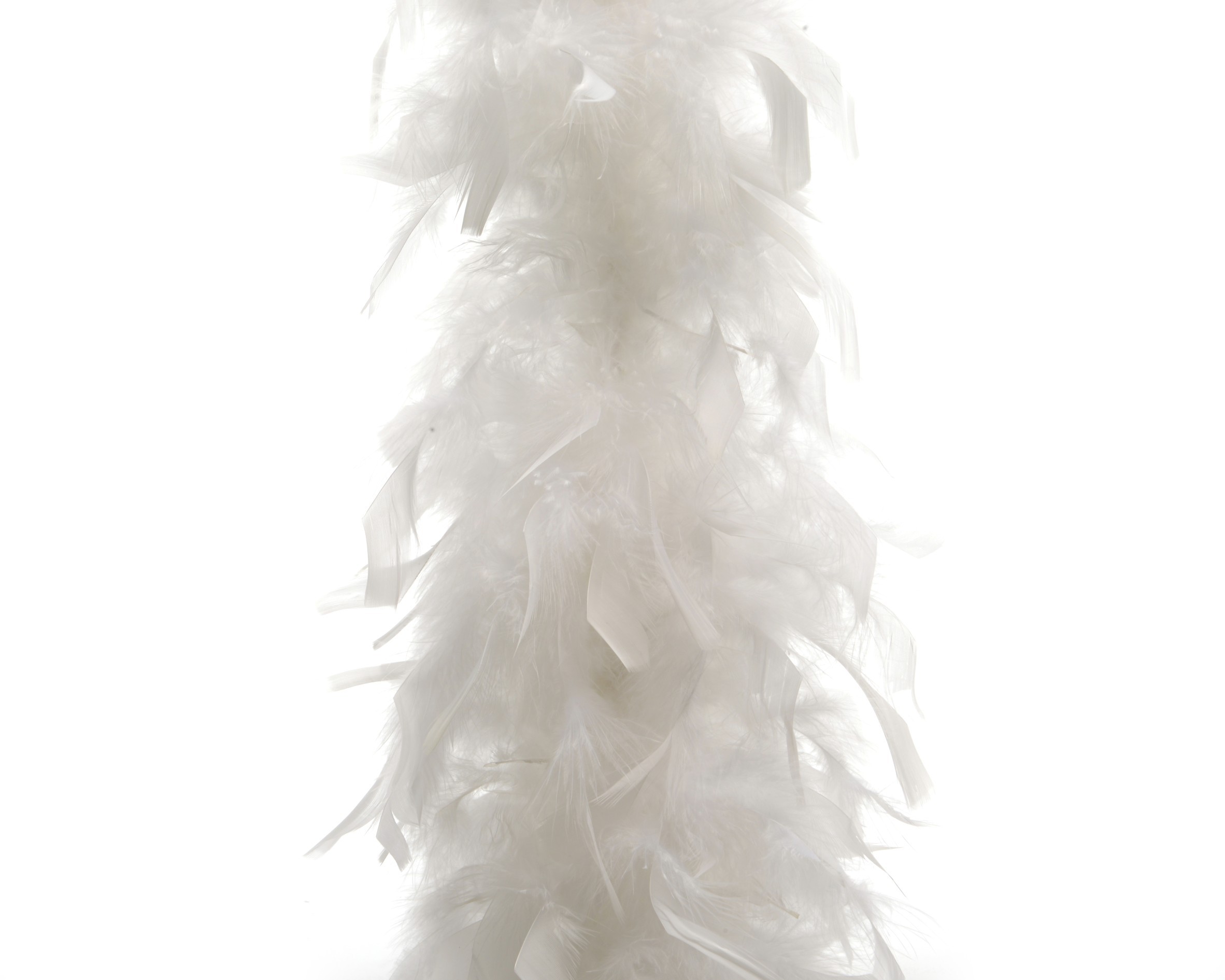 Guirlande de Noël intérieure en plume blanche pour sapin 184 cm