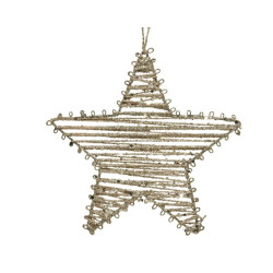 Etoile champagne à suspendre Ø 15 cm