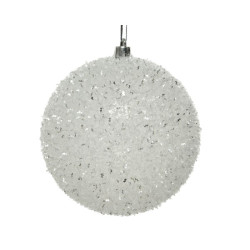 Boule de Noël incassable à paillettes argentées Ø 10 cm