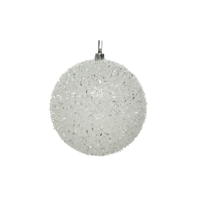 Boule de Noël incassable à paillettes argentées Ø 10 cm