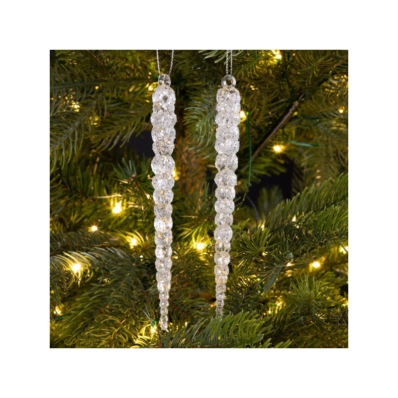 Stalactite pailletée à suspendre 14,5 cm 2 pièces