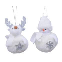 Figurine blanche à suspendre Ø 6 x 11 cm