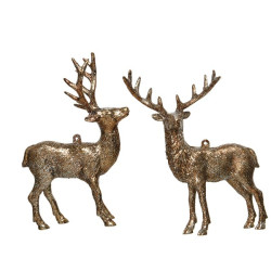 Renne en plastique brun à suspendre 14 cm