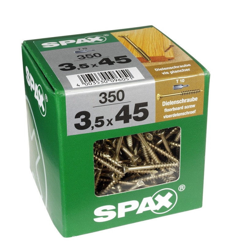 Vis pour plancher en bois 3,5 x 45 mm 350 pièces SPAX