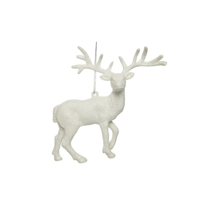 Renne en plastique blanc à suspendre 14 cm