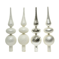 Cimier en verre argenté 8 x 32 cm