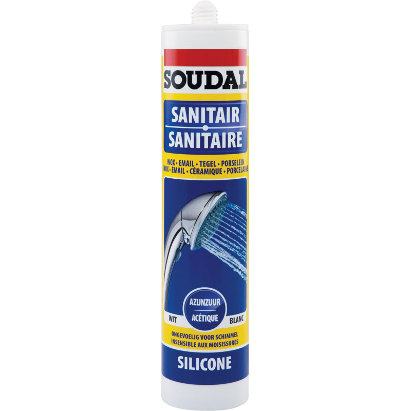 Silicone Sanitaire acétique blanc 0,31 L SOUDAL