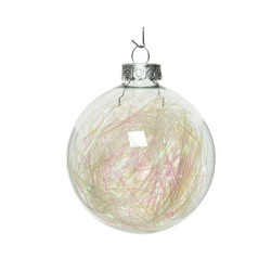 Boule de Noël transparente irisée en verre Ø 7 cm 4 pièces