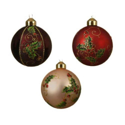 Boule de Noël baies de houx Ø 8 cm