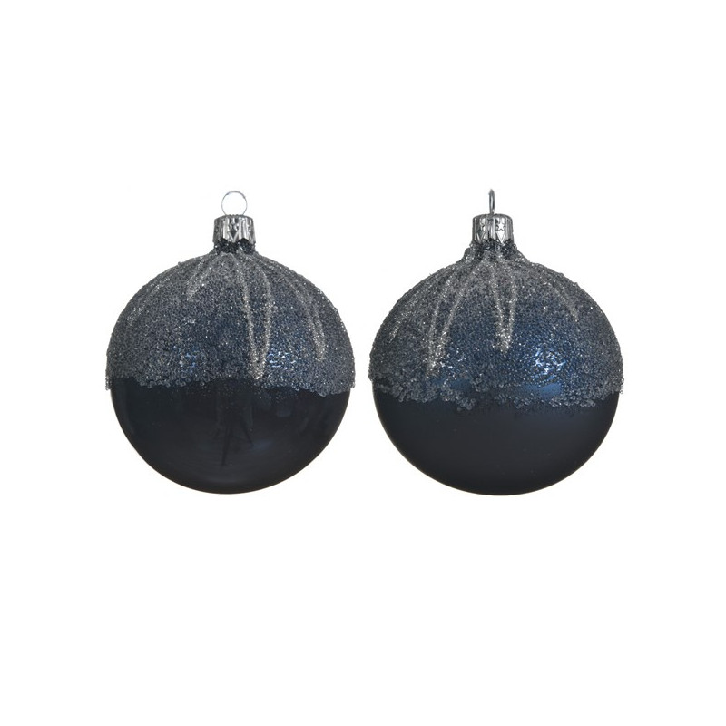 Boule de Noël perle bleu nuit Ø 8 cm