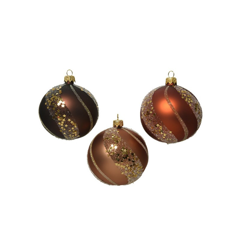 Boule de Noël avec étoiles Ø 8 cm