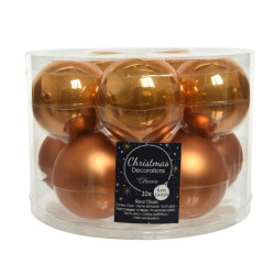 Boule de Noël ambre Ø 6 cm 10 pièces