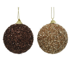 Boule de Noël en mousse pailletée à perle Ø 8 cm