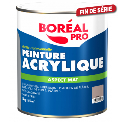 Peinture acrylique Pro taupe mate 8 kg BOREAL
