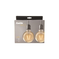 Ampoule vintage à filament LED E27 8 W ambrée 2 pièces XANLITE