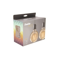 Ampoule vintage à filament LED E27 8 W ambrée 2 pièces XANLITE