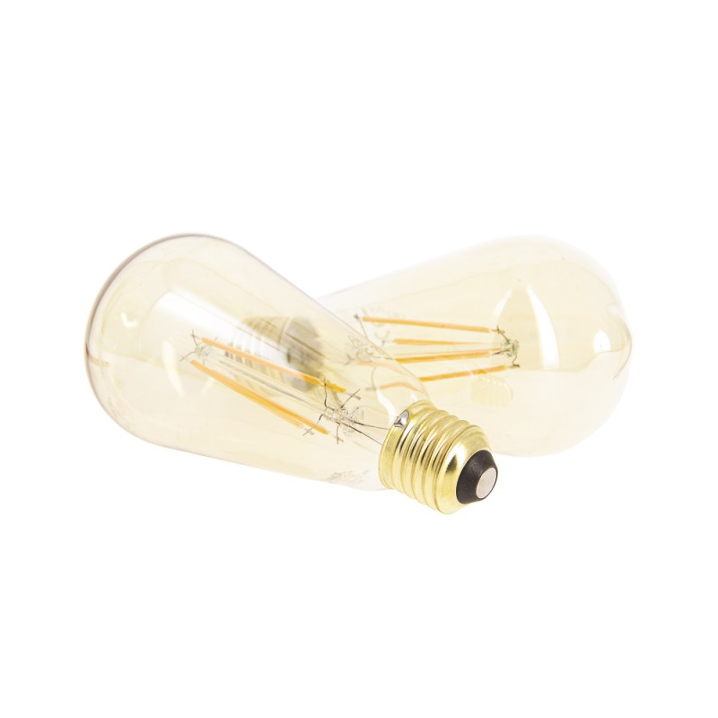 Ampoule vintage G95 à filament LED E27 8 W ambrée 2 pièces XANLITE Ampoule vintage G95 à filament LED E27 8 W ambrée 2 pièces XANLITE