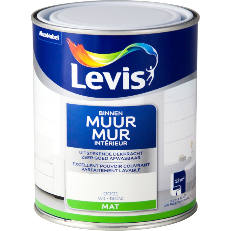 Peinture Mur Intérieur blanche mate 1 L LEVIS