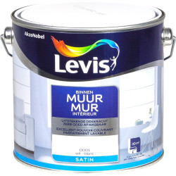 Peinture Mur Intérieur Blanche Satinée 2,5L – Finition Parfaite | LEVIS