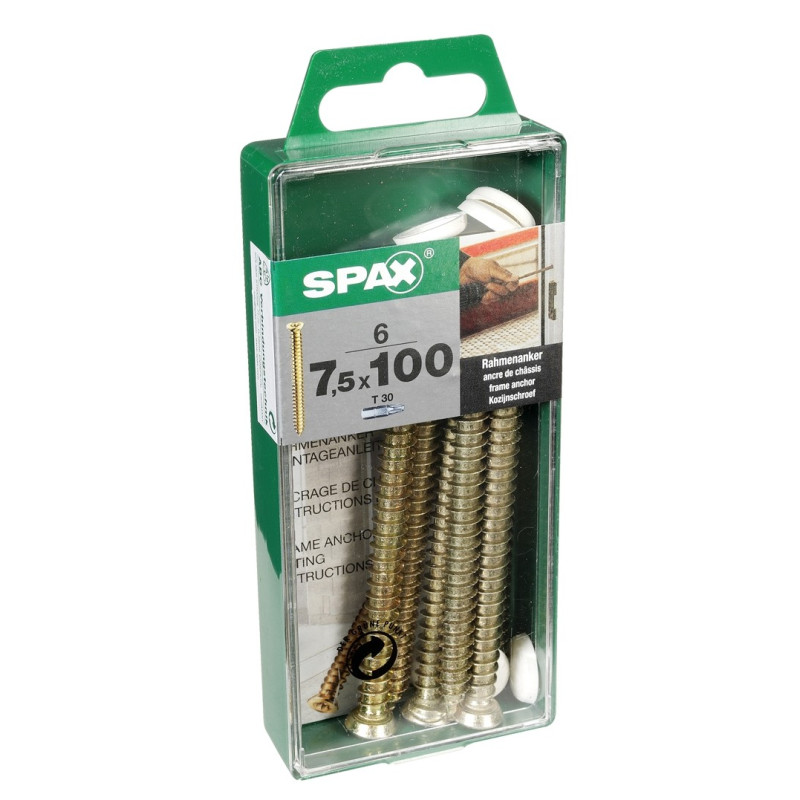 Vis RA Torx pour chassis 7,5 x 100 mm 6 pièces SPAX